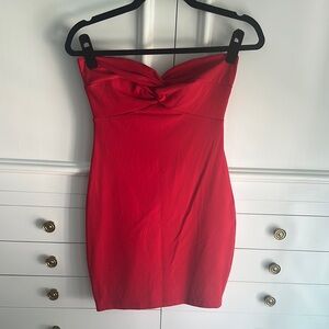 Susana Monaco Red Strapless Bodycon Cocktail Dress